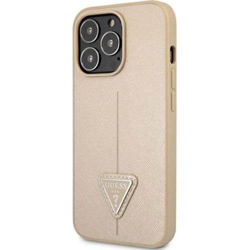 Kup Etui Guess GUHCP13XPSATLE Apple iPhone 13 Pro Max beżowy/beige hardcase Saffiano Triangle Logo - GUE1660BEI - {ean13} - Sklep Home Screen