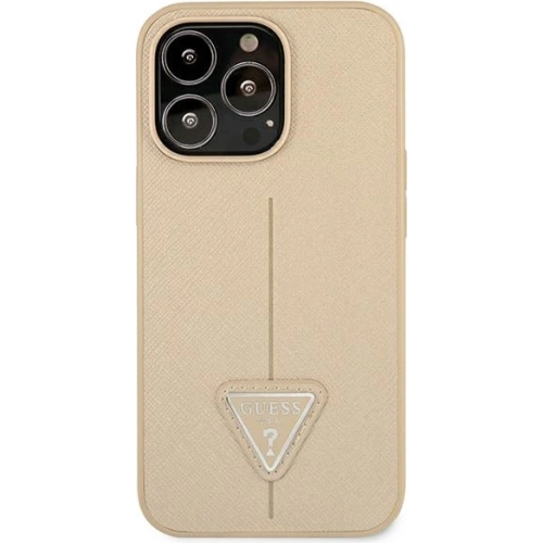 Kup Etui Guess GUHCP13XPSATLE Apple iPhone 13 Pro Max beżowy/beige hardcase Saffiano Triangle Logo - GUE1660BEI - {ean13} - Sklep Home Screen