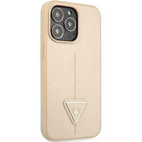 Kup Etui Guess GUHCP13XPSATLE Apple iPhone 13 Pro Max beżowy/beige hardcase Saffiano Triangle Logo - GUE1660BEI - {ean13} - Sklep Home Screen