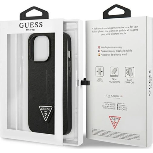 Kup Etui Guess GUHCP13XPSATLK pentru Apple iPhone 13 Pro Max negru/black hardcase Saffiano Triangle Logo - GUE1661BLK - {ean13} - Sklep Home Screen