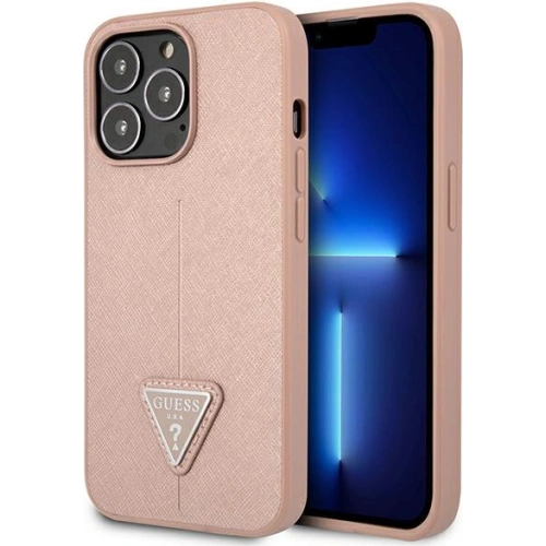 Kup Case Guess GUHCP13XPSATLP Apple iPhone 13 Pro Max rosa/pink Hardcase Saffiano Triangle Logo - GUE1662PNK - {ean13} - Sklep Home Screen