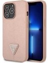 Case Guess GUHCP13XPSATLP Apple iPhone 13 Pro Max rosa/pink Hardcase Saffiano Triangle Logo