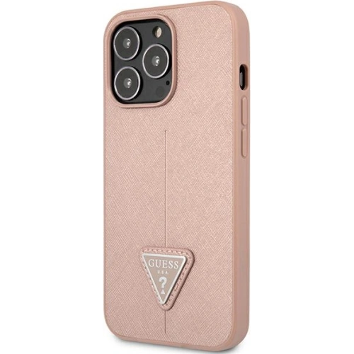 Kup Case Guess GUHCP13XPSATLP Apple iPhone 13 Pro Max rosa/pink Hardcase Saffiano Triangle Logo - GUE1662PNK - {ean13} - Sklep Home Screen