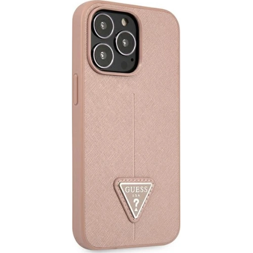 Kup Case Guess GUHCP13XPSATLP Apple iPhone 13 Pro Max rosa/pink Hardcase Saffiano Triangle Logo - GUE1662PNK - {ean13} - Sklep Home Screen