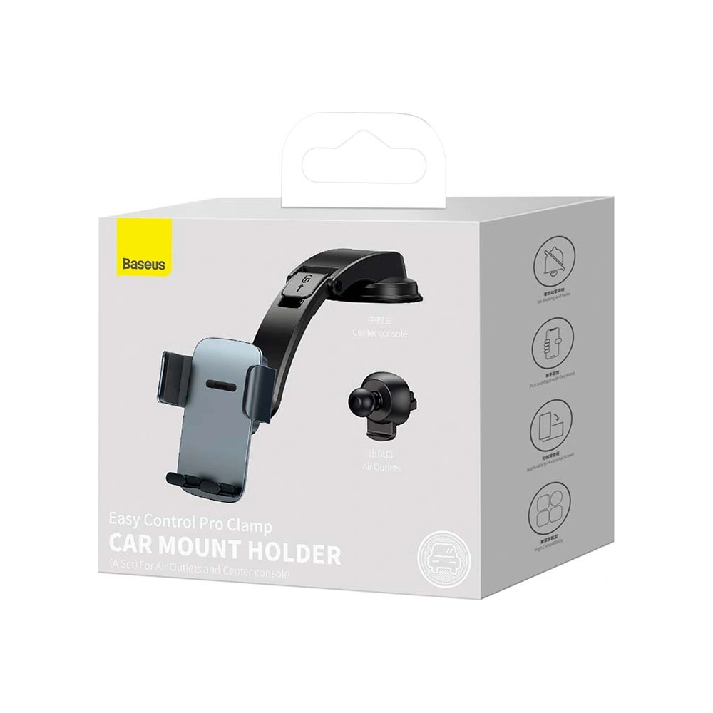 Uchwyt samochodowy Baseus Easy Control Pro do kratki / na kokpit (szary)