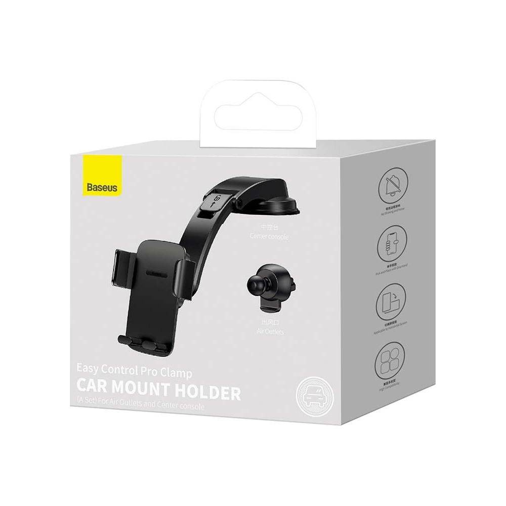 Uchwyt samochodowy Baseus Easy Control Pro do kratki / na kokpit (czarny)