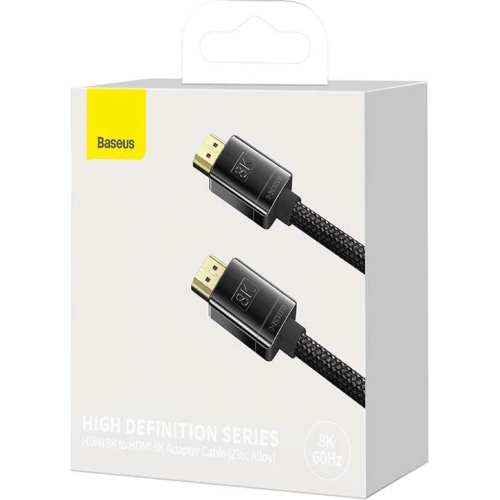 Kup HDMI 2.1 kábel Baseus High Definition sorozat, 8K 60Hz, 3D, HDR, 48Gbps, 2m (fekete) - BSU3172BLK - {ean13} - Sklep Home Screen