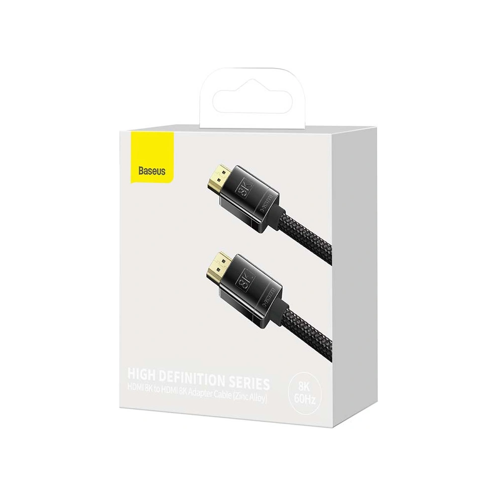Kabel HDMI 2.1 Baseus High Definition Series, 8K 60Hz, 3D, HDR, 48Gbps, 2m (czarny)