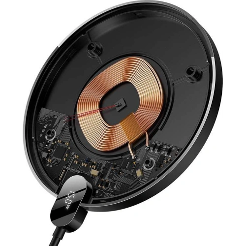 Buy Inductive wireless charger Baseus Digital LED 15W (black) - BSU3185BLK - {ean13} - Home Screen Store Europe