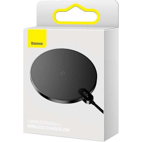 Kup Kabelloses Induktivladegerät Baseus Digital LED 15W (schwarz) - BSU3185BLK - {ean13} - Sklep Home Screen