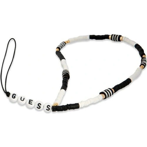 Kup Zawieszka Guess GUSTBCKH Phone Strap Heishi Beads alb-negru/black-white - GUE1663BLKWHT - {ean13} - Sklep Home Screen
