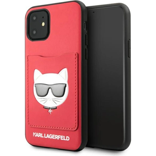 Kup Etui Karl Lagerfeld KLHCN61CSKCRE Apple iPhone 11 hardcase piros/red Choupette Head Cardslot - KLD885RED - {ean13} - Sklep Home Screen