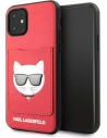 Case Karl Lagerfeld KLHCN61CSKCRE Apple iPhone 11 Hardcase rot/red Choupette Head Kartenfach