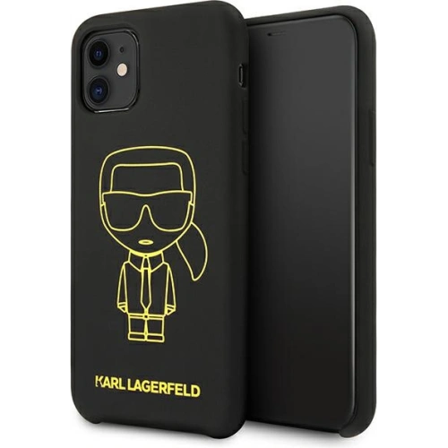 Kup Etui Karl Lagerfeld KLHCN61SILFLYBK Apple iPhone 11 Silicon Ikonik Yellow Outline negru/black - KLD887BLK - {ean13} - Sklep Home Screen