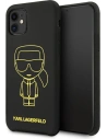 Etui Karl Lagerfeld KLHCN61SILFLYBK Apple iPhone 11 Silicon Ikonik Yellow Outline negru/black