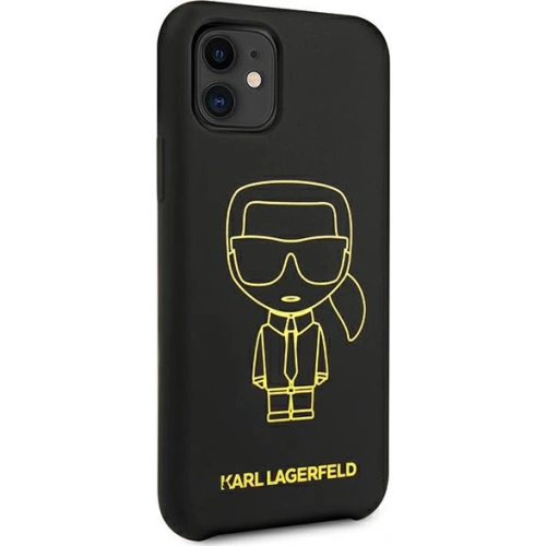 Kup Etui Karl Lagerfeld KLHCN61SILFLYBK Apple iPhone 11 Silicon Ikonik Yellow Outline negru/black - KLD887BLK - {ean13} - Sklep Home Screen