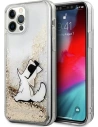 Etui Karl Lagerfeld KLHCP12LGCFD Apple iPhone 12 Pro Max arany/hardcase Liquid Glitter Choupette Fun