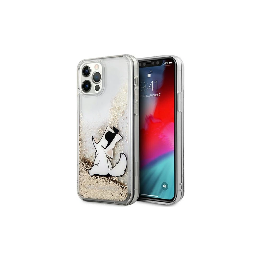 Etui Karl Lagerfeld KLHCP12LGCFD Apple iPhone 12 Pro Max złoty/gold hardcase Liquid Glitter Choupette Fun