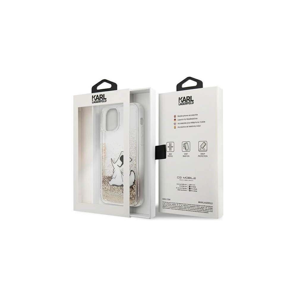 Etui Karl Lagerfeld KLHCP12LGCFD Apple iPhone 12 Pro Max złoty/gold hardcase Liquid Glitter Choupette Fun