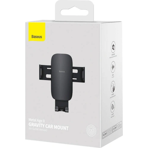 Buy Baseus Metal Age II gravitational grip on the car grid black - BSU3188BLK - {ean13} - Home Screen Store Europe