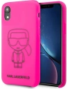 Etui Karl Lagerfeld KLHCI61SILFLPI Apple iPhone XR rózsaszín/pink Szilikon Ikonik Neon Outline