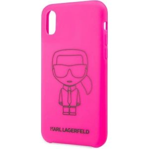 Karl Lagerfeld KLHCI61SILFLPI Apple iPhone XR pink Silicone Ikonik Neon Outline