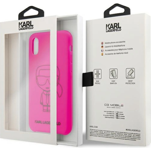 Kup Etui Karl Lagerfeld KLHCI61SILFLPI Apple iPhone XR różowy/pink Silicone Ikonik Neon Outline - KLD890PNK - {ean13} - Sklep Home Screen