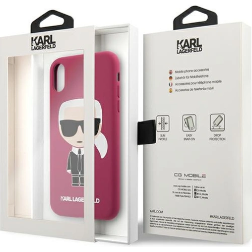 Kup Case Karl Lagerfeld KLHCI61SLFKFU Apple iPhone XR fuchsia/hardcase Silicone Ikonik - KLD891FHS - {ean13} - Sklep Home Screen