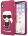 Karl Lagerfeld KLHCI65SLFKFU Apple iPhone XS Max hardcase fushia Silicone Ikonic