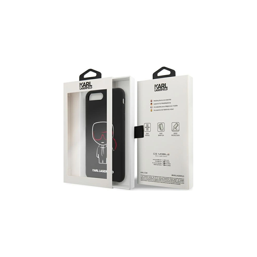 Etui Karl Lagerfeld KLHCI8LSLKCBK Apple iPhone 8/7 Plus hardcase czarny/black Silicone Karl Iconic