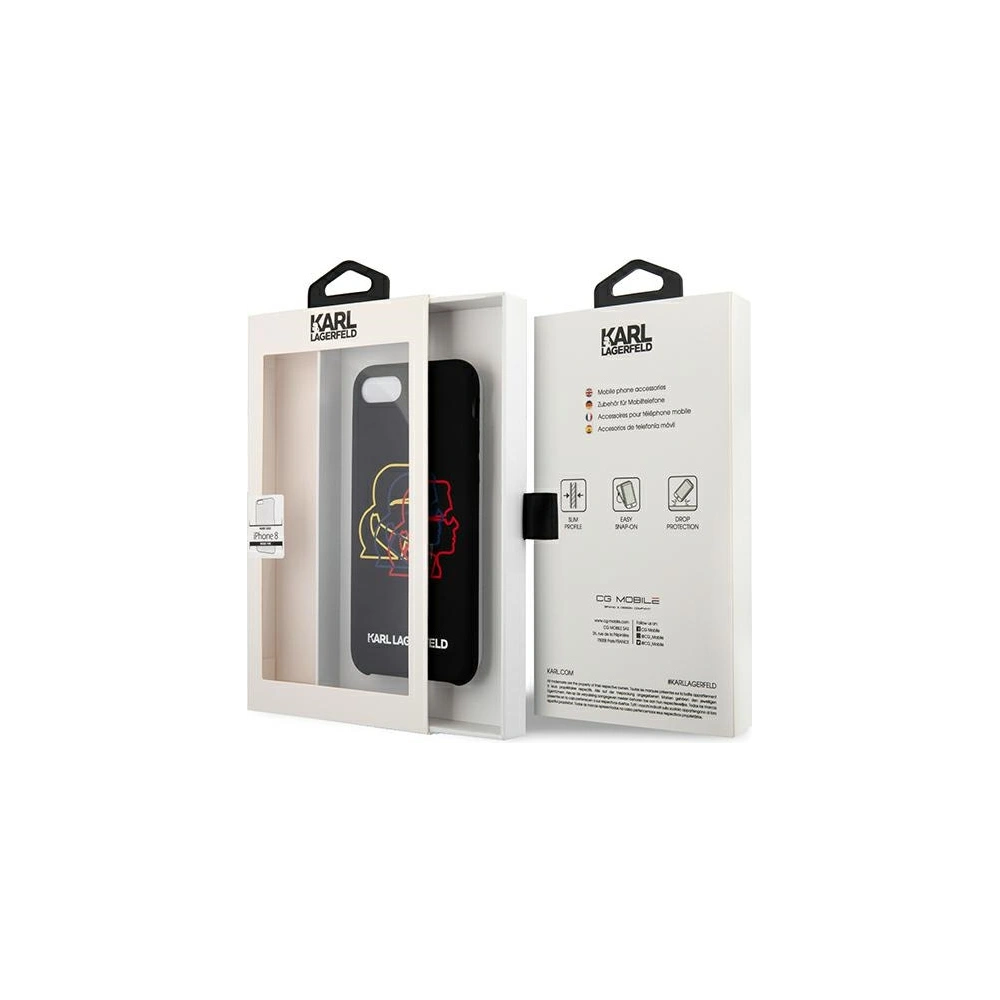 Etui Karl Lagerfeld KLHCI8SLGKBK Apple iPhone SE 2022/SE 2020/8/7 hardcase czarny/black Silicone Triple Heads