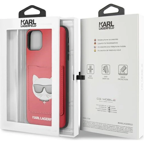 Buy Karl Lagerfeld KLHCN65CSKCRE Apple iPhone 11 Pro Max hardcase red Choupette Head Cardslot - KLD898RED - {ean13} - Home Screen Store Europe