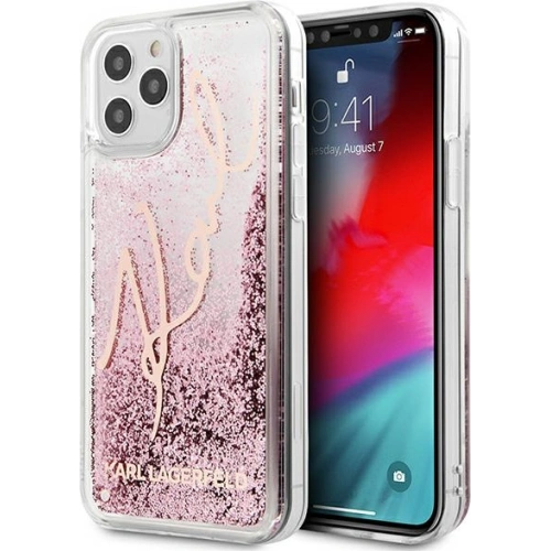 Kup Etui Karl Lagerfeld KLHCP12LTRKSRG Apple iPhone 12 Pro Max rózsaszín-arany/rose gold Glitter Signature - KLD899RS - {ean13} - Sklep Home Screen