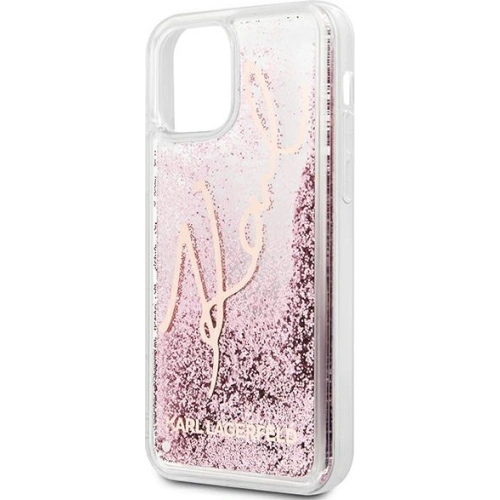 Kup Etui Karl Lagerfeld KLHCP12LTRKSRG Apple iPhone 12 Pro Max rózsaszín-arany/rose gold Glitter Signature - KLD899RS - {ean13} - Sklep Home Screen