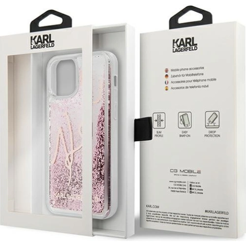 Kup Etui Karl Lagerfeld KLHCP12LTRKSRG Apple iPhone 12 Pro Max rózsaszín-arany/rose gold Glitter Signature - KLD899RS - {ean13} - Sklep Home Screen