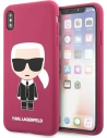 Etui Karl Lagerfeld KLHCPXSLFKFU Apple iPhone XS/X hardcase fucsia/fuchsia Silicone Ikonik