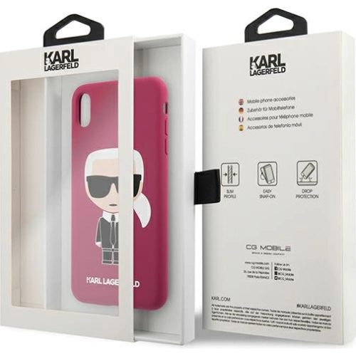 Kup Case Karl Lagerfeld KLHCPXSLFKFU Apple iPhone XS/X Hartschale fuchsie/fuchsia Silikon Ikonik - KLD900FHS - {ean13} - Sklep Home Screen