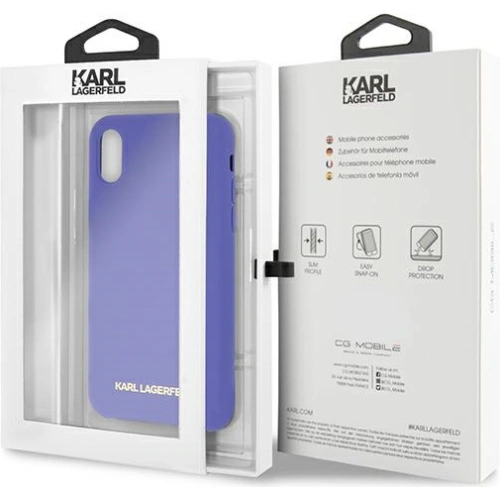 Kup Etui Karl Lagerfeld KLHCPXSLVOG Apple iPhone XS/X hardcase fioletowy/violet Silicone - KLD901PRP - {ean13} - Sklep Home Screen