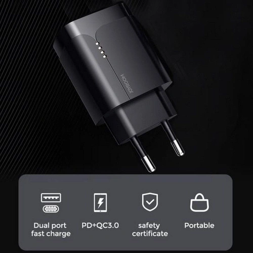 Kup Încărcător de rețea Joyroom L-QP182 Încărcător de rețea cu 2 porturi 18W PD 3.0 QC 3.0 Negru - JYR083BLK - {ean13} - Sklep Home Screen