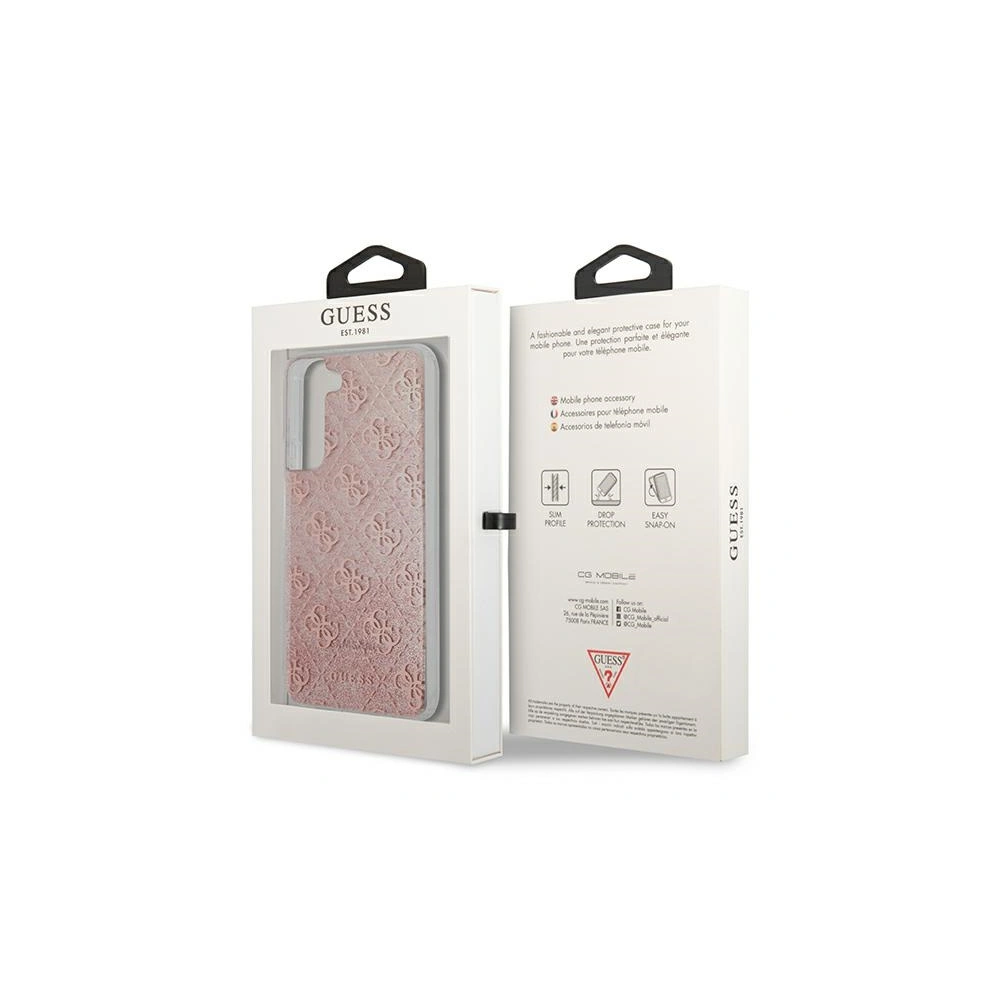Etui Guess GUHCS22MPCU4GLPI Samsung Galaxy S22+ Plus różowy/pink hardcase 4G Glitter