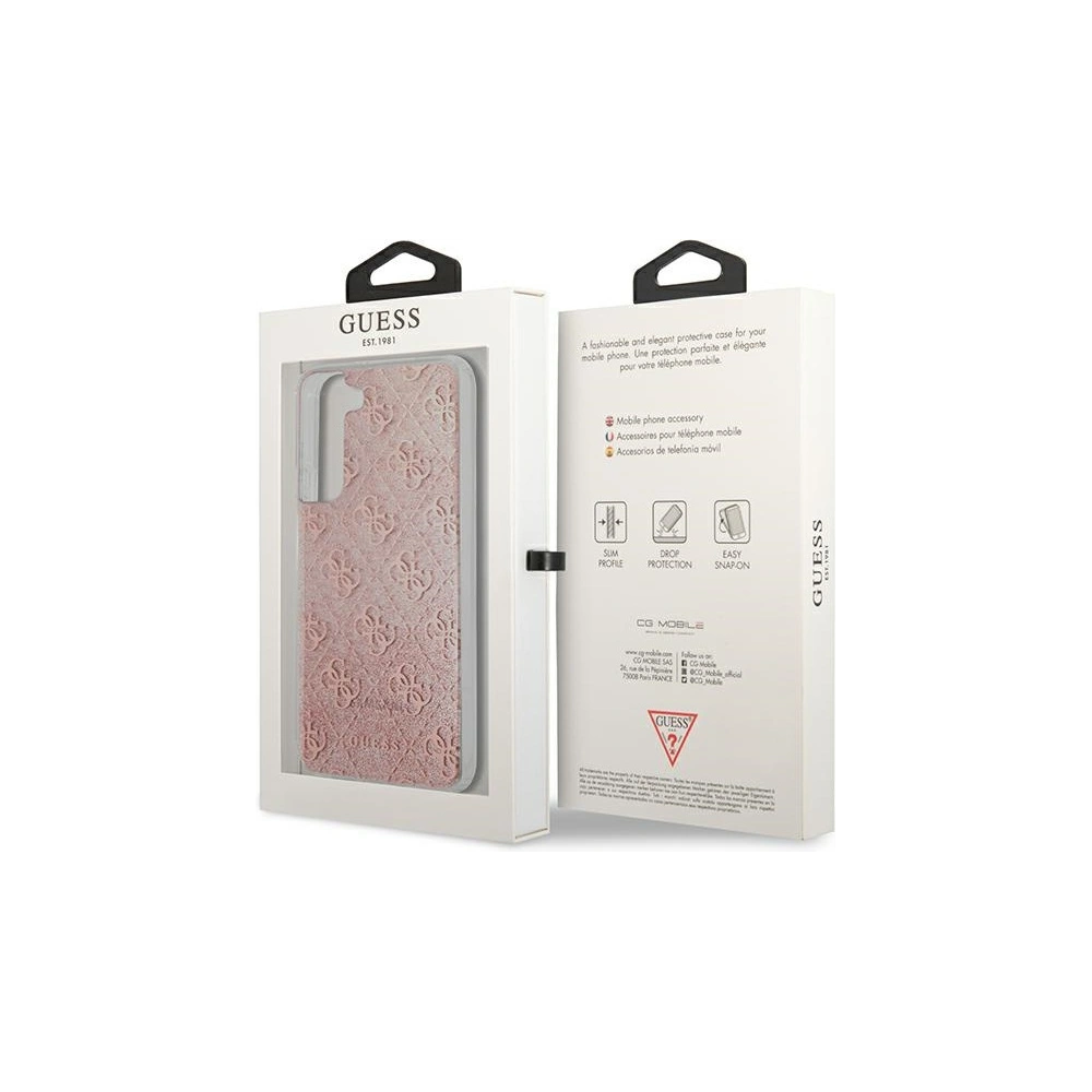 Etui Guess GUHCS22SPCU4GLPI Samsung Galaxy S22 różowy/pink hardcase 4G Glitter