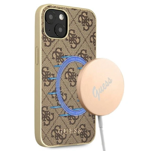 Buy Guess GUHMP13MG4GB Apple iPhone 13 brown hard case 4G Collection MagSafe - GUE1668BR - {ean13} - Home Screen Store Europe
