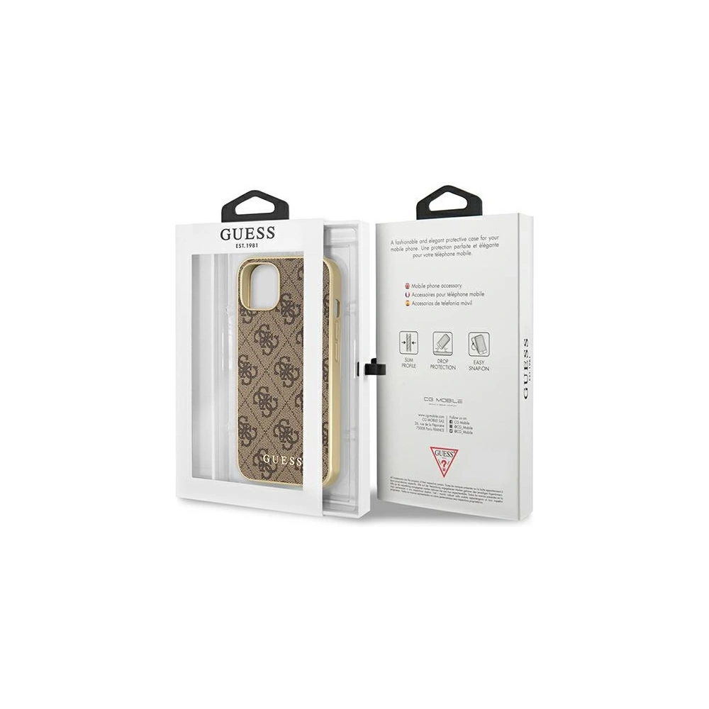 Etui Guess GUHMP13MG4GB Apple iPhone 13 brązowy/brown hard case 4G Collection MagSafe