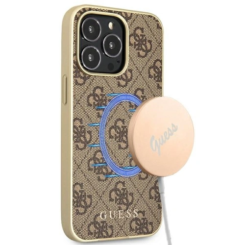 Buy Guess GUHMP13XG4GB Apple iPhone 13 Pro Max brown hard case 4G Collection MagSafe - GUE1669BR - {ean13} - Home Screen Store Europe