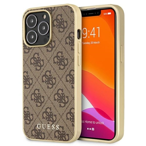 Kup Etui Guess GUHMP13XG4GB Apple iPhone 13 Pro Max brązowy/brown hard case 4G Collection MagSafe - GUE1669BR - {ean13} - Sklep Home Screen