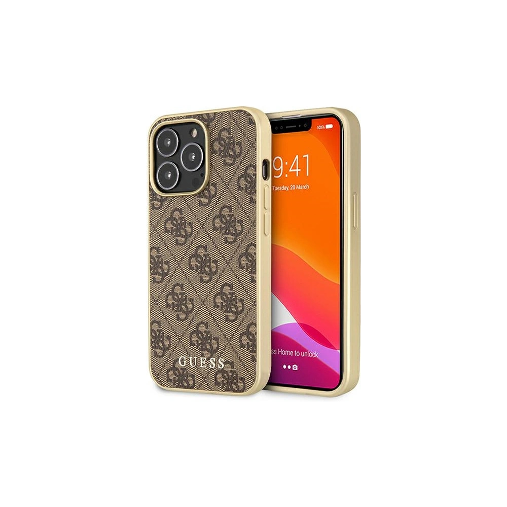 Etui Guess GUHMP13XG4GB Apple iPhone 13 Pro Max brązowy/brown hard case 4G Collection MagSafe