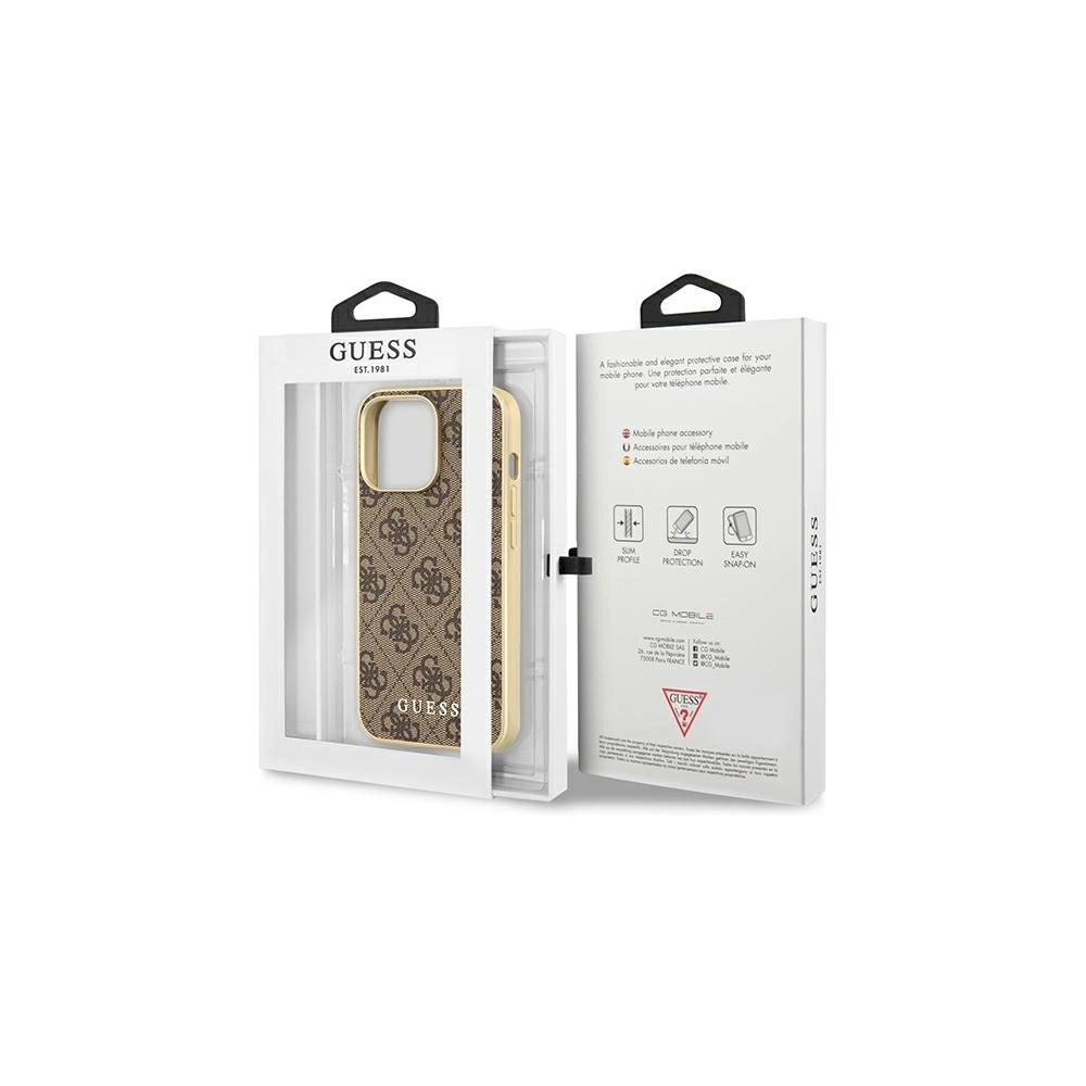 Etui Guess GUHMP13XG4GB Apple iPhone 13 Pro Max brązowy/brown hard case 4G Collection MagSafe