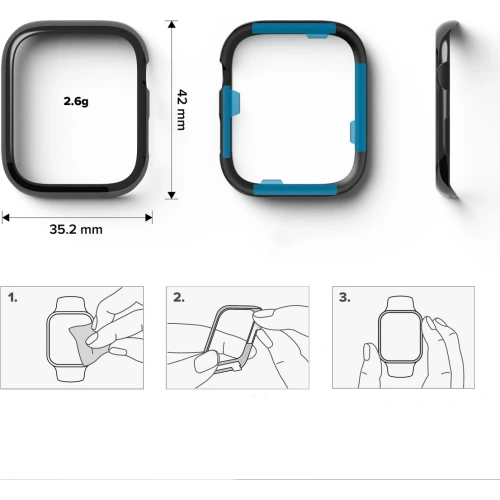 Kup Nakladă Ringke Bezel Styling Apple Watch 4/5/6/7/SE/8/9 40/41mm oțel inoxidabil AW7-41-03 Negru Lucios - RGK1585GBLK - {ean13} - Sklep Home Screen