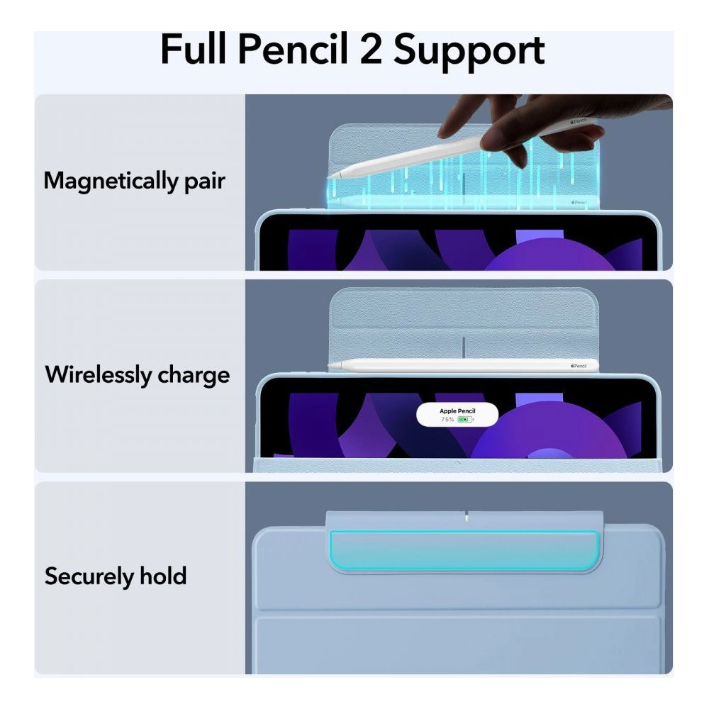 Etui ESR Rebound Hybrid Apple iPad Air 10.9 2020/2022 (4. i 5. generacji) / iPad Air 11 2024 (6. generacji) Black