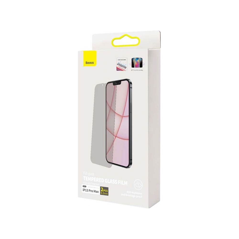 Szkło prywatyzujące 0.3mm Baseus SGBL061402 Privacy Apple iPhone 13 Pro Max [2 PACK]